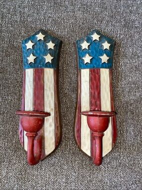VINTAGE 1972 Metal Sexton USA WALL MOUNT CANDLE HOLDERS -AWESOME!!